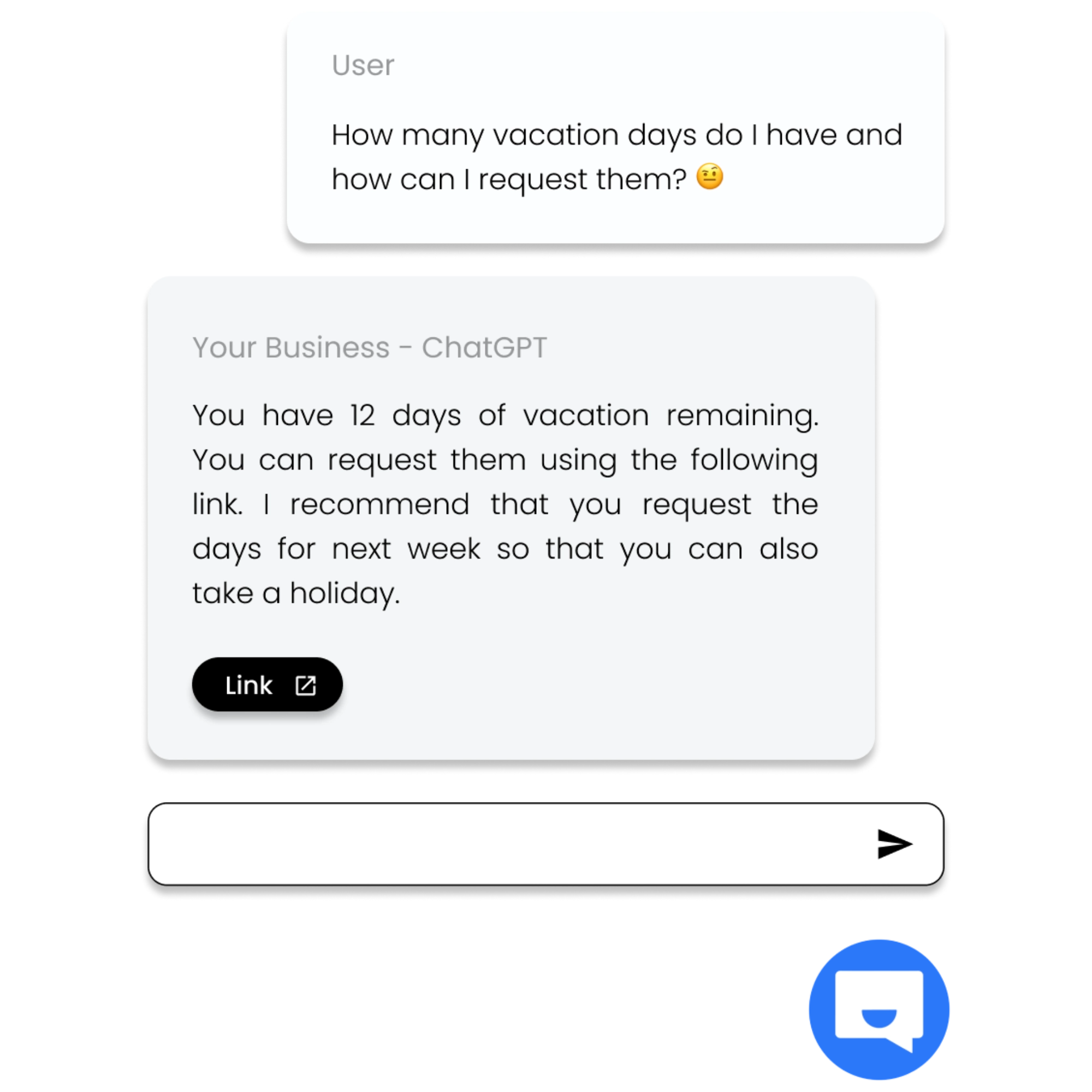 ChatPro AI support assistant interface for customer service and employee help